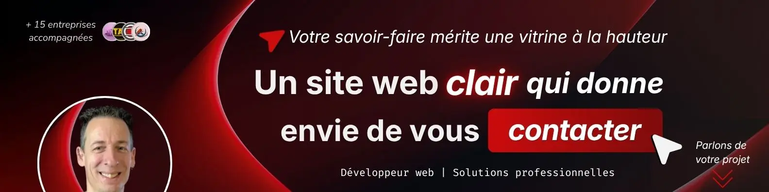 Bannière LinkedIn stratégique pour développeur web