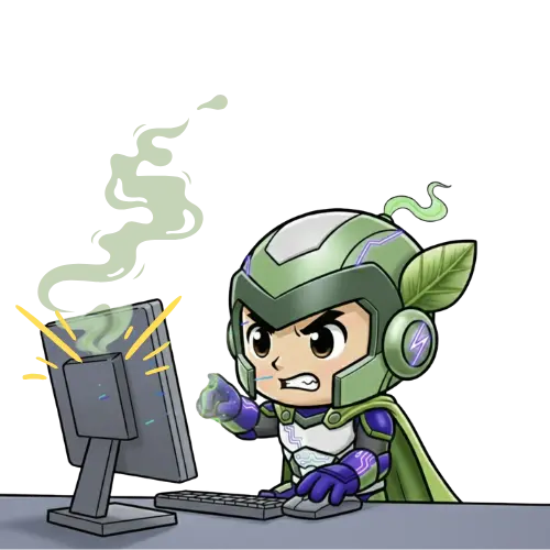 Chibi énervé devant ordinateur