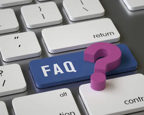 Image de clavier d'ordinateur avec une touche FAQ