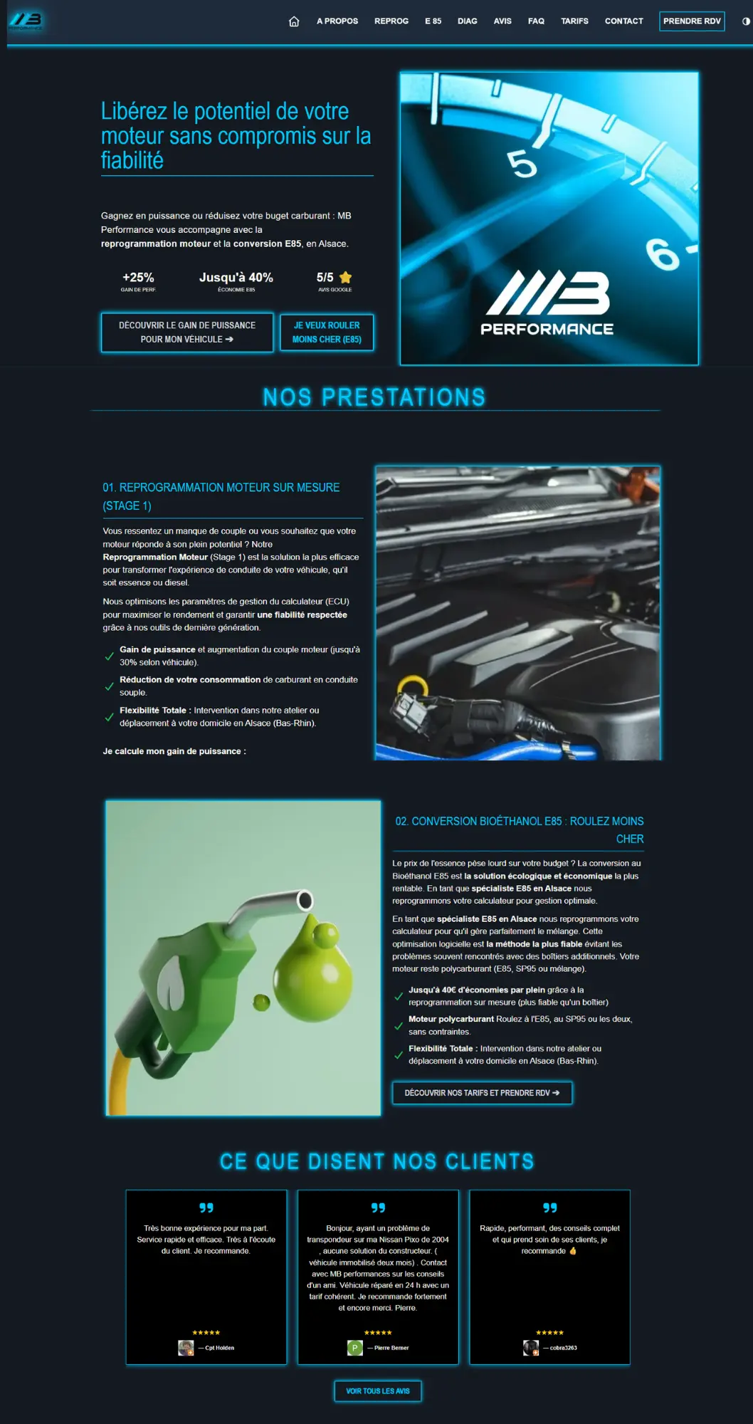 Exemple de site web réalisé par AM 2.0