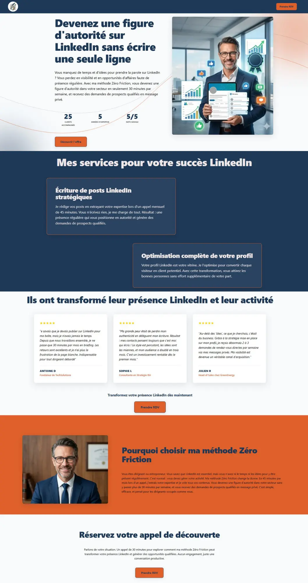 Exemple de page web du pack Land'in - AM 2.0