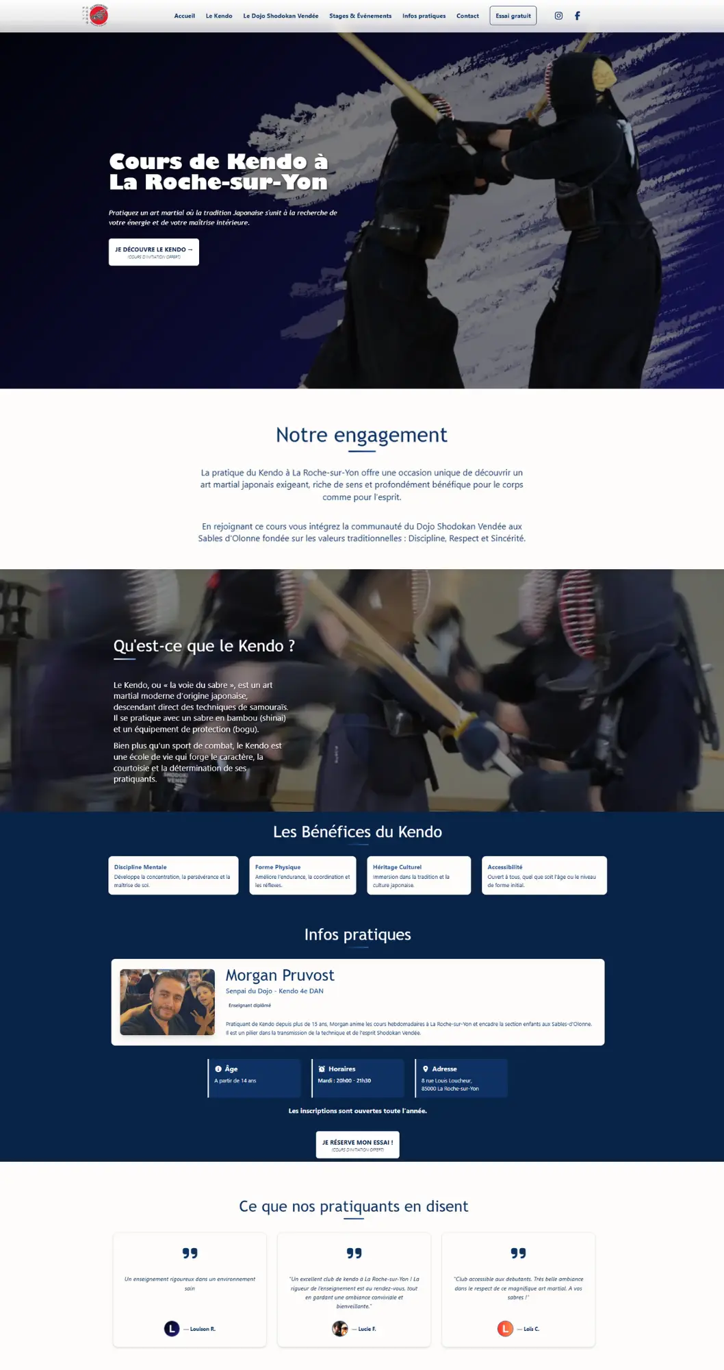 Exemple de landing page réalisée par AM 2.0