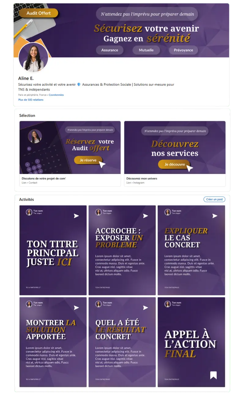 Refonte de profil et contenu stratégique LinkedIn pour entrepreneur