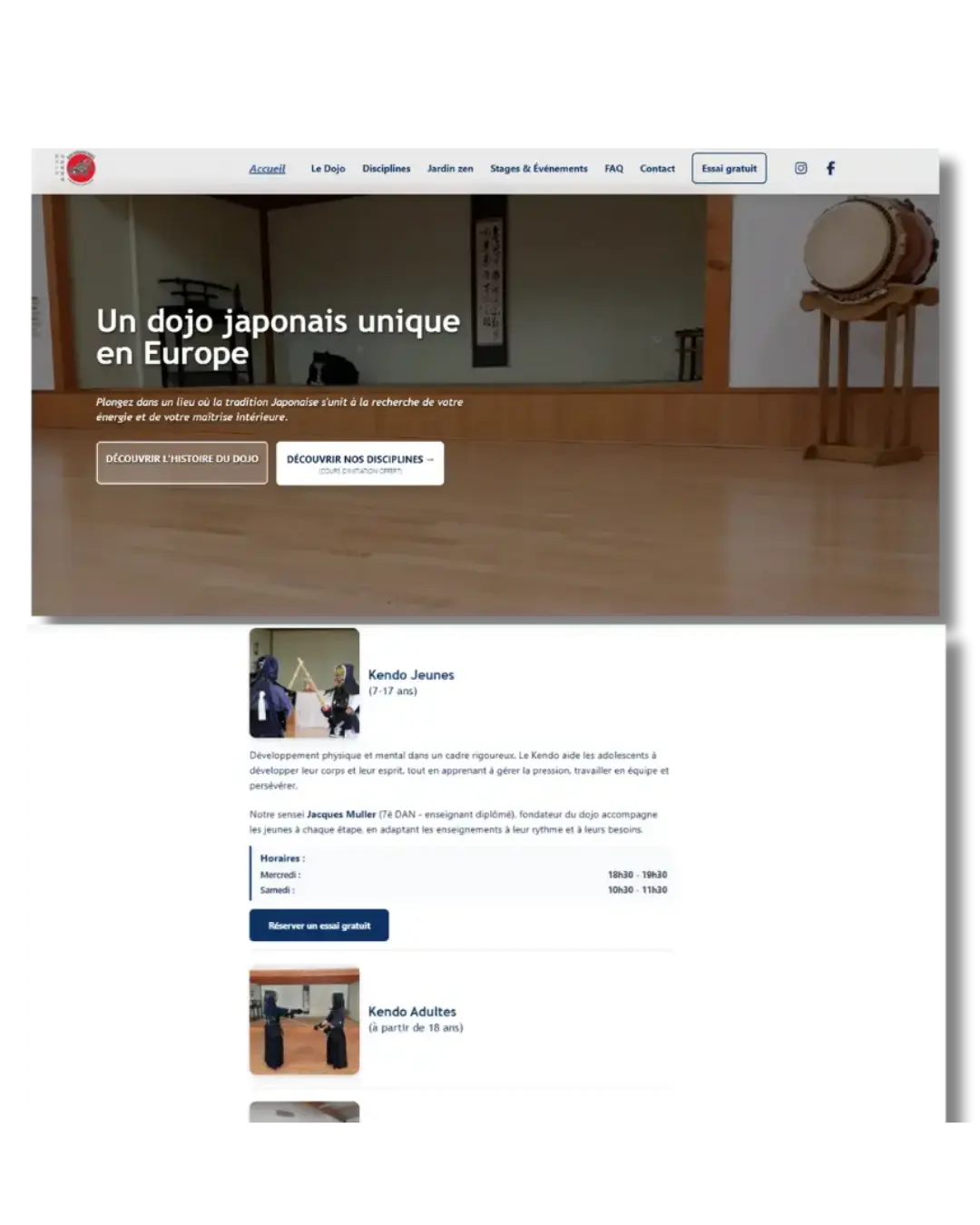 Aperçu du site Dojo Shodokan